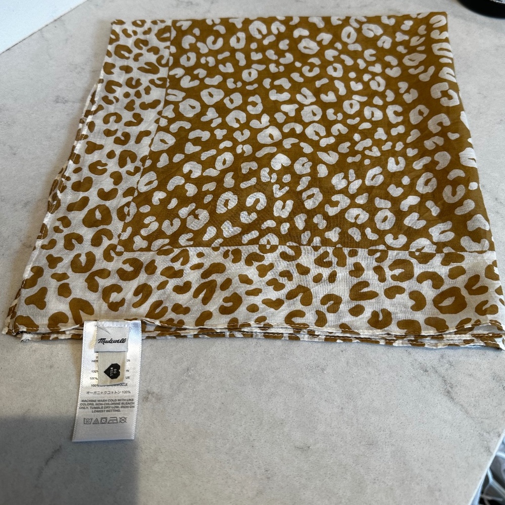 Madewell Cotton Scarf Leopard Print